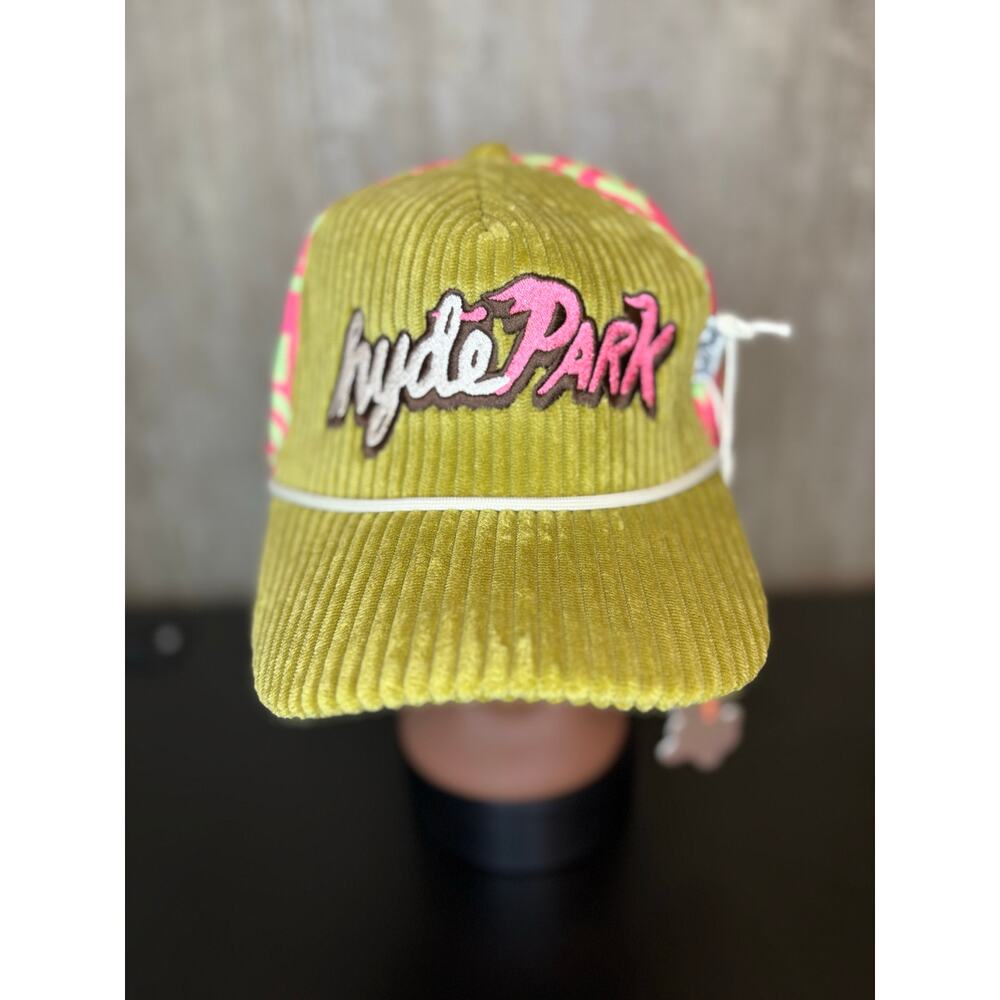 NEW -  Mens Hyde Park, Corduroy Hat (Green/Pink)